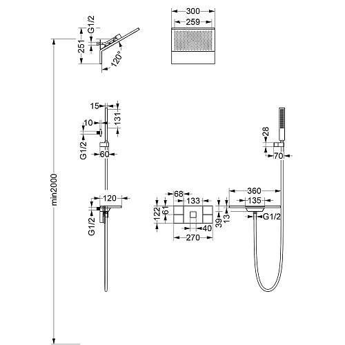 Душевая система Vincea Futura VSFW-2F11TCH термостатический встраиваемая, 3 режима, хром Душевая система Vincea Futura VSFW-2F11TCH термостатический встраиваемая, 3 режима, хром