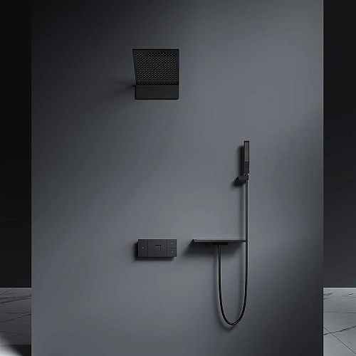 Душевая система Vincea Futura VSFW-2F11TMB термостатический встраиваемая, 3 режима, черный Душевая система Vincea Futura VSFW-2F11TMB термостатический встраиваемая, 3 режима, черный