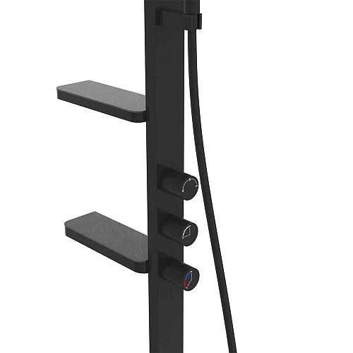 Душевая система Vincea Inspire VSFS-3I11MB с изливом, 30см верх душ, черный Душевая система Vincea Inspire VSFS-3I11MB с изливом, 30см верх душ, черный