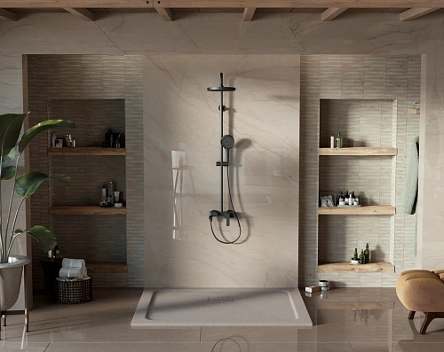 Душевая система Vincea VSFS-413MB с изливом, черный матовый Душевая система Vincea VSFS-413MB с изливом, черный матовый