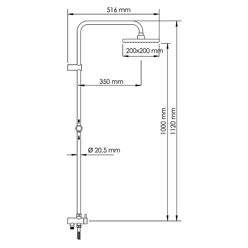 Душевая система WasserKRAFT A040 светлая бронза Душевая система WasserKRAFT A040 светлая бронза