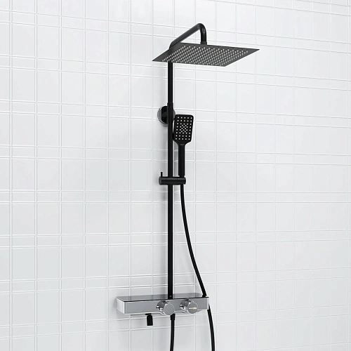 Душевая система WasserKRAFT A114.162.130.CB Thermo с термостатом черный Душевая система WasserKRAFT A114.162.130.CB Thermo с термостатом черный