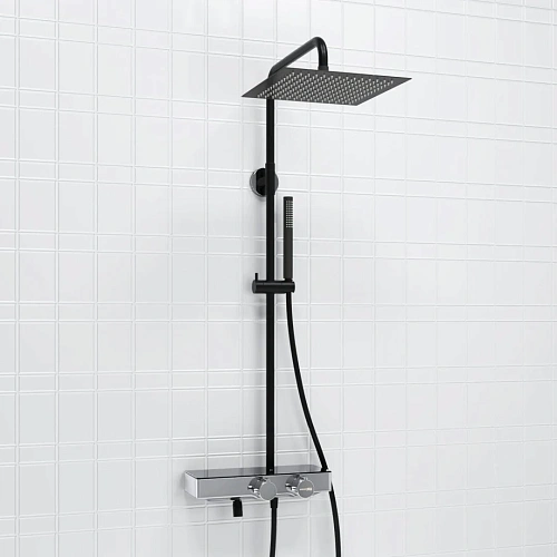 Душевая система WasserKRAFT A114.162.217.CB Thermo с термостатом черный Душевая система WasserKRAFT A114.162.217.CB Thermo с термостатом черный