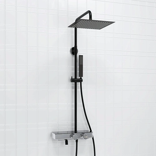 Душевая система WasserKRAFT A114.162.218.CB Thermo с термостатом черный Душевая система WasserKRAFT A114.162.218.CB Thermo с термостатом черный