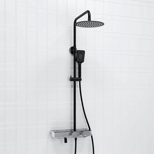 Душевая система WasserKRAFT A114.258.130.CB Thermo с термостатом черный Душевая система WasserKRAFT A114.258.130.CB Thermo с термостатом черный