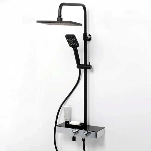 Душевая система WasserKRAFT A11401 Thermo с термостатом черный/хром Душевая система WasserKRAFT A11401 Thermo с термостатом черный/хром