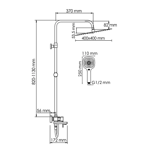 Душевая система WasserKRAFT A177.119.065.087.CH хром Душевая система WasserKRAFT A177.119.065.087.CH хром
