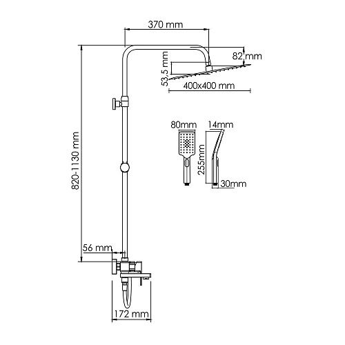 Душевая система WasserKRAFT A177.119.126.087.CH хром Душевая система WasserKRAFT A177.119.126.087.CH хром