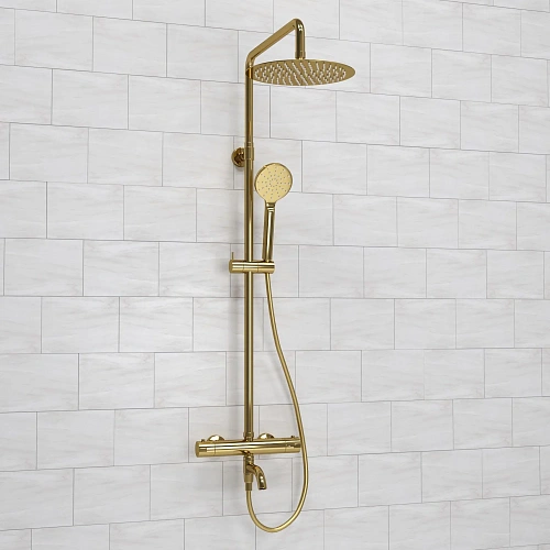 Душевая система WasserKRAFT A188.256.207.PG Thermo с термостатом золото Душевая система WasserKRAFT A188.256.207.PG Thermo с термостатом золото