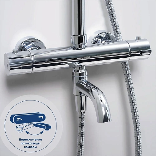 Душевая система Wasserkraft A18801 Thermo с термостатическим смесителем A18801T Душевая система Wasserkraft A18801 Thermo с термостатическим смесителем A18801T