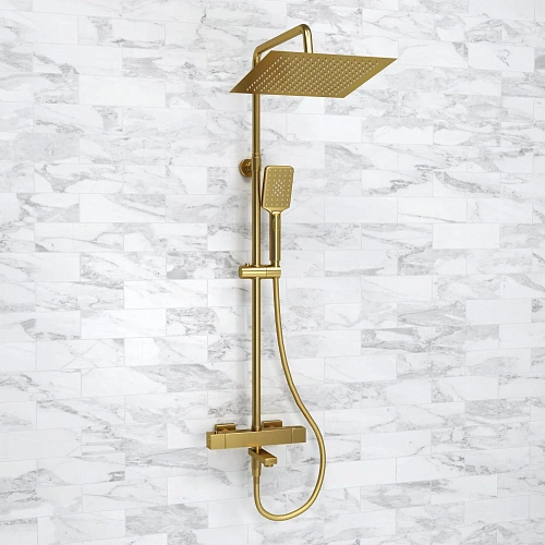 Душевая система WasserKRAFT A199.260.201.BG Thermo с термостатом золото Душевая система WasserKRAFT A199.260.201.BG Thermo с термостатом золото