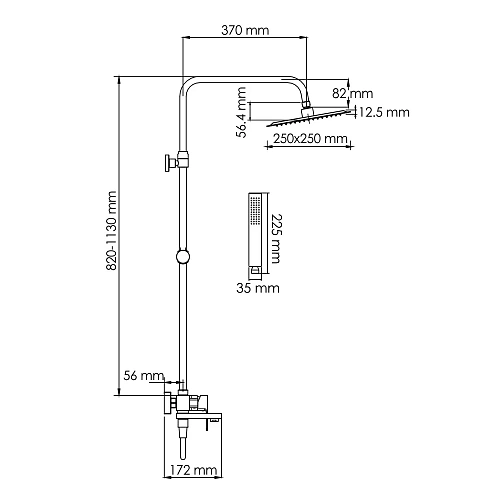 Душевая система WasserKRAFT A277.255.218.BM черный Душевая система WasserKRAFT A277.255.218.BM черный