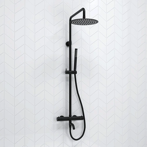 Душевая система WasserKRAFT A288.258.217.BM Thermo с термостатом черный Душевая система WasserKRAFT A288.258.217.BM Thermo с термостатом черный