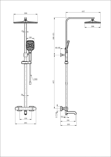 Душевая система Wonzon & Woghand с термостатом, брашированное золото (WW-B3026-T1-BG) Душевая система Wonzon & Woghand с термостатом, брашированное золото (WW-B3026-T1-BG)