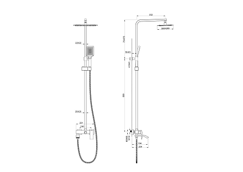 Душевая система Wonzon & Woghand темный графит (WW-88739009-BGM) Душевая система Wonzon & Woghand темный графит (WW-88739009-BGM)