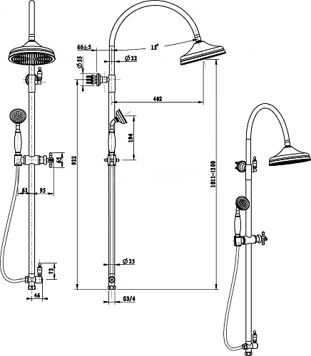 Душевая стойка Boheme Brillante 403 Душевая стойка Boheme Brillante 403