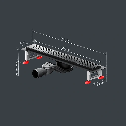 Душевой лоток AM.PM Master Flow W01SC-P11-050-01BM Cut Gradient 50см, черный матовый Душевой лоток AM.PM Master Flow W01SC-P11-050-01BM Cut Gradient 50см, черный матовый