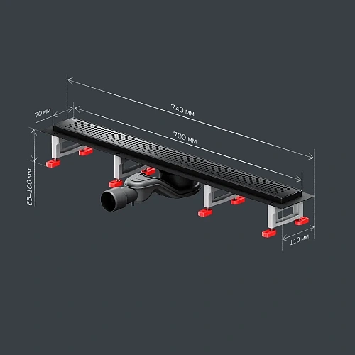 Душевой лоток AM.PM Master Flow W01SC-P11-070-01BM Cut Gradient 70см, черный матовый Душевой лоток AM.PM Master Flow W01SC-P11-070-01BM Cut Gradient 70см, черный матовый