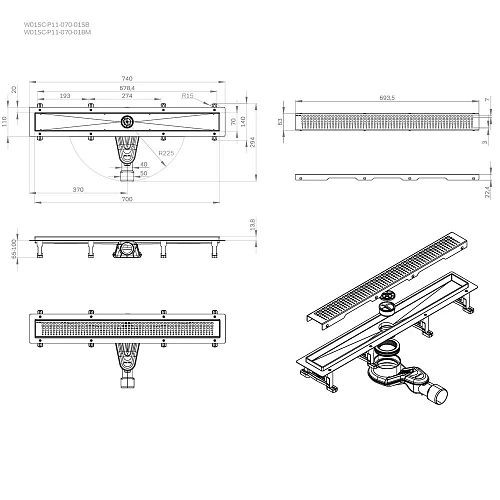 Душевой лоток AM.PM Master Flow W01SC-P11-070-01BM Cut Gradient 70см, черный матовый Душевой лоток AM.PM Master Flow W01SC-P11-070-01BM Cut Gradient 70см, черный матовый
