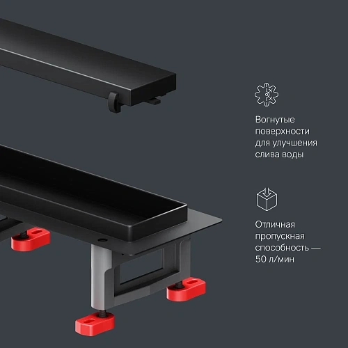 Душевой лоток AM.PM Master Flow W01SC-U11-060-04BM Tile 60см, черный матовый Душевой лоток AM.PM Master Flow W01SC-U11-060-04BM Tile 60см, черный матовый