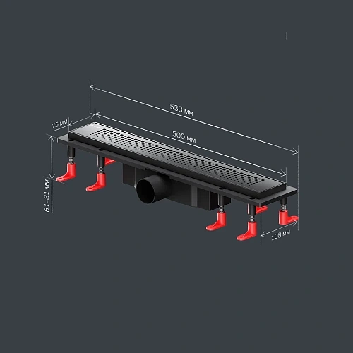 Душевой лоток AM.PM Prime Flow W02SC-P11-050-01BM Flow Cut Gradient 50см, черный матовый Душевой лоток AM.PM Prime Flow W02SC-P11-050-01BM Flow Cut Gradient 50см, черный матовый