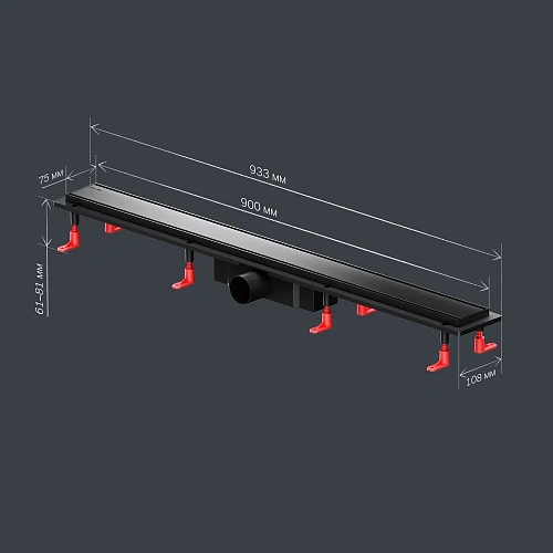 Душевой лоток AM.PM Prime Flow W02SC-U11-090-04BM Flow Tile 90см, черный матовый Душевой лоток AM.PM Prime Flow W02SC-U11-090-04BM Flow Tile 90см, черный матовый