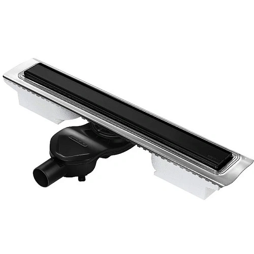 Душевой лоток BERGES B1 Keramik 600 нержавеющая сталь, матовый черный, S-сифон D50 боковой 095117 Душевой лоток BERGES B1 Keramik 600 нержавеющая сталь, матовый черный, S-сифон D50 боковой 095117