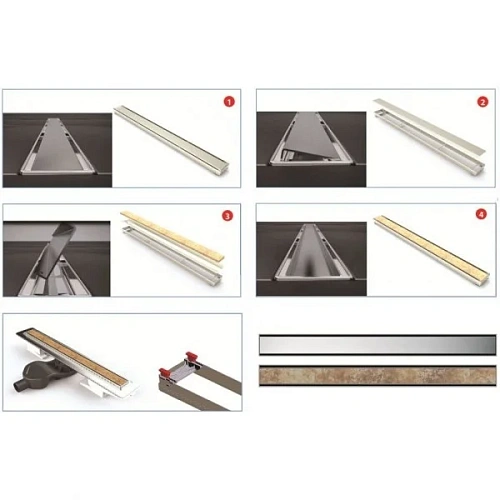 Душевой лоток BERGES B1 Keramik 700 нержавеющая сталь, решетка бронза, S-сифон D50/110 вертикальный 094018 Душевой лоток BERGES B1 Keramik 700 нержавеющая сталь, решетка бронза, S-сифон D50/110 вертикальный 094018