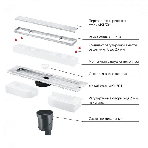 Душевой лоток BERGES B1 Keramik 800 нержавеющая сталь, решетка бронза, S-сифон D50/110 вертикальный 094019 Душевой лоток BERGES B1 Keramik 800 нержавеющая сталь, решетка бронза, S-сифон D50/110 вертикальный 094019