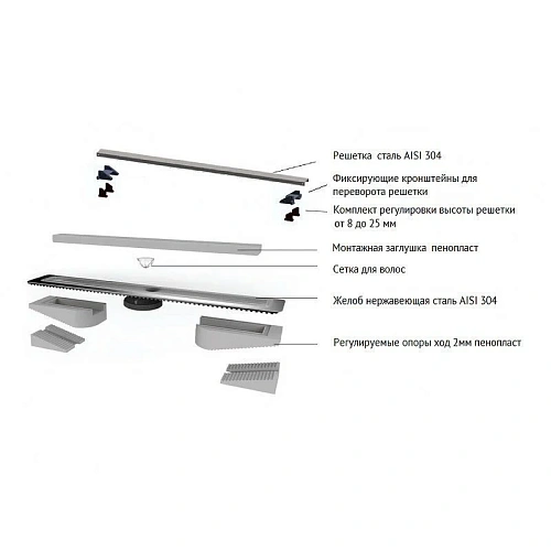 Душевой лоток BERGES C1 Norma 400, матовый хром, S-сифон D50 H60 боковой 090135 Душевой лоток BERGES C1 Norma 400, матовый хром, S-сифон D50 H60 боковой 090135