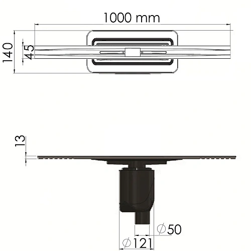 Душевой лоток BERGES SIMPEL 1000, матовый хром, S-сифон D50/105 H50 вертикальный 090013 Душевой лоток BERGES SIMPEL 1000, матовый хром, S-сифон D50/105 H50 вертикальный 090013