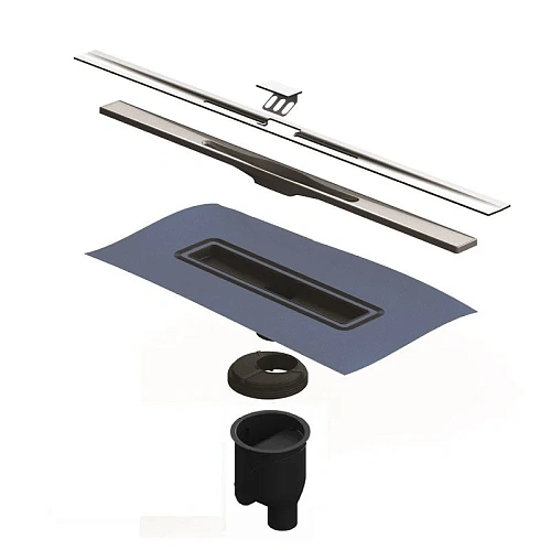 Душевой лоток BERGES SIMPEL 400, матовый хром, S-сифон D50/105 H50 вертикальный 090010 Душевой лоток BERGES SIMPEL 400, матовый хром, S-сифон D50/105 H50 вертикальный 090010