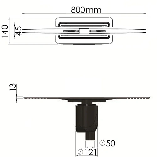Душевой лоток BERGES SIMPEL 800, матовый хром, S-сифон D50/105 H50 вертикальный 090012 Душевой лоток BERGES SIMPEL 800, матовый хром, S-сифон D50/105 H50 вертикальный 090012