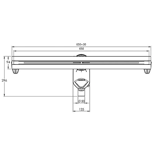 Душевой лоток BERGES SUPER line 650, матовый хром, S-сифон D50/105 H50 вертикальный 090081 Душевой лоток BERGES SUPER line 650, матовый хром, S-сифон D50/105 H50 вертикальный 090081