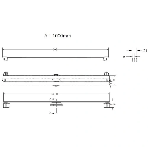 Душевой лоток BERGES SUPER Slim 1000, матовый хром, S-сифон D50 H60 боковой 090155 Душевой лоток BERGES SUPER Slim 1000, матовый хром, S-сифон D50 H60 боковой 090155