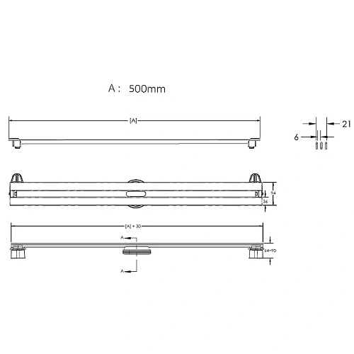 Душевой лоток BERGES SUPER Slim 500, хром глянец, S-сифон D50 H60 боковой 091178 Душевой лоток BERGES SUPER Slim 500, хром глянец, S-сифон D50 H60 боковой 091178