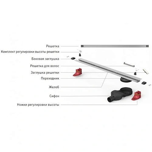 Душевой лоток BERGES SUPER Slim 600 нержавеющая сталь, решетка матовый черный, S-сифон D50 боковой 095152 Душевой лоток BERGES SUPER Slim 600 нержавеющая сталь, решетка матовый черный, S-сифон D50 боковой 095152