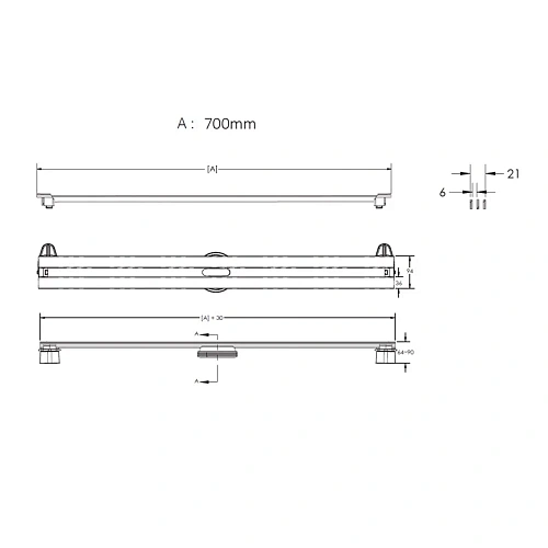 Душевой лоток BERGES SUPER Slim 700 нержавеющая сталь, решетка золото глянец, S-сифон D50 боковой 092153 Душевой лоток BERGES SUPER Slim 700 нержавеющая сталь, решетка золото глянец, S-сифон D50 боковой 092153