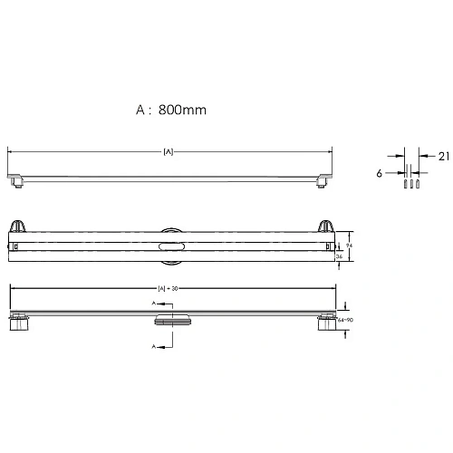 Душевой лоток BERGES SUPER Slim 800, золото глянец, S-сифон D50 H60 боковой 092154 Душевой лоток BERGES SUPER Slim 800, золото глянец, S-сифон D50 H60 боковой 092154