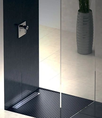 Душевой лоток BERGES TOP Stark 500, матовый хром, S-сифон D50 H60 боковой 090148 Душевой лоток BERGES TOP Stark 500, матовый хром, S-сифон D50 H60 боковой 090148