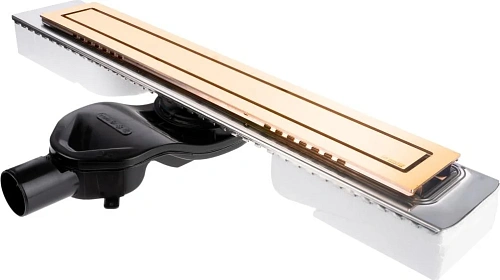 Душевой лоток BERGES TOP Stark 600, золото глянец, S-сифон D50 H60 боковой 092149 Душевой лоток BERGES TOP Stark 600, золото глянец, S-сифон D50 H60 боковой 092149