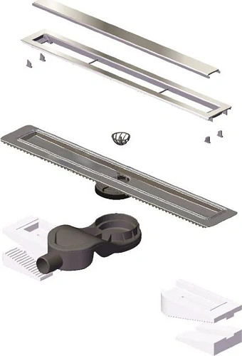 Душевой лоток BERGES TOP Stark 600, матовый хром, S-сифон D50 H60 боковой 090149 Душевой лоток BERGES TOP Stark 600, матовый хром, S-сифон D50 H60 боковой 090149