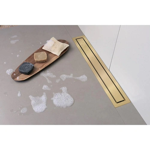 Душевой лоток BERGES TOP Stark 700, золото глянец, S-сифон D50 H60 боковой 092150 Душевой лоток BERGES TOP Stark 700, золото глянец, S-сифон D50 H60 боковой 092150