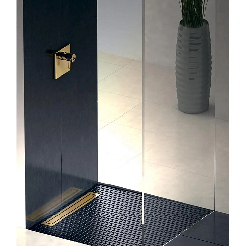 Душевой лоток BERGES TOP Stark 700, золото глянец, S-сифон D50/105 H50 вертикальный 092050 Душевой лоток BERGES TOP Stark 700, золото глянец, S-сифон D50/105 H50 вертикальный 092050