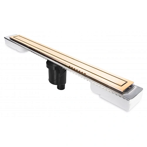 Душевой лоток BERGES TOP Stark 700, золото глянец, S-сифон D50/105 H50 вертикальный 092050 Душевой лоток BERGES TOP Stark 700, золото глянец, S-сифон D50/105 H50 вертикальный 092050