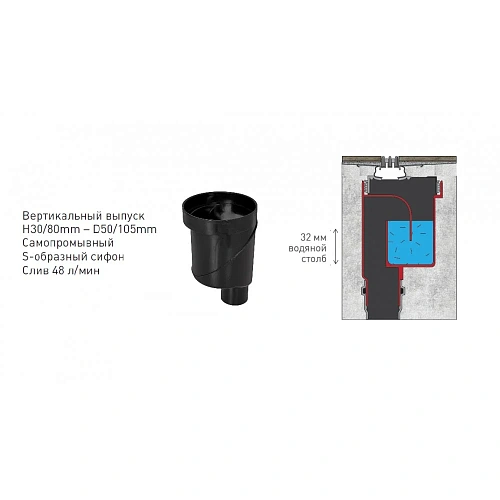 Душевой лоток BERGES TOP Stark 800, хром глянец, S-сифон D50/105 H50 вертикальный 091051 Душевой лоток BERGES TOP Stark 800, хром глянец, S-сифон D50/105 H50 вертикальный 091051