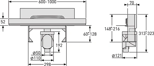 Душевой лоток BERGES WALL 1000 пристенный, золото глянец, S-сифон D50/105 H50 вертикальный 092057 Душевой лоток BERGES WALL 1000 пристенный, золото глянец, S-сифон D50/105 H50 вертикальный 092057