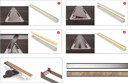 Душевой лоток BERGES В1 Keramik 500, золото глянец, S-сифон D50 H60 боковой 092116 Душевой лоток BERGES В1 Keramik 500, золото глянец, S-сифон D50 H60 боковой 092116