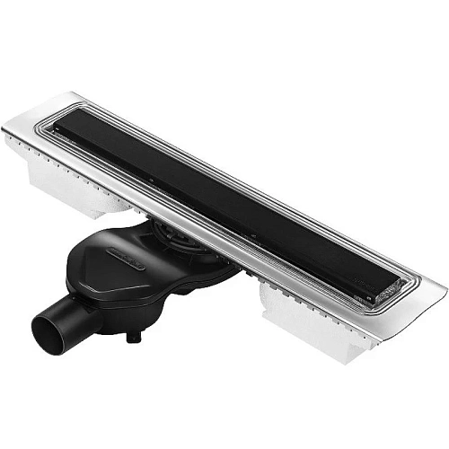 Душевой лоток BERGES С1 Norma 600 нержавеющая сталь, матовый черный, S-сифон D50 боковой 095137 Душевой лоток BERGES С1 Norma 600 нержавеющая сталь, матовый черный, S-сифон D50 боковой 095137