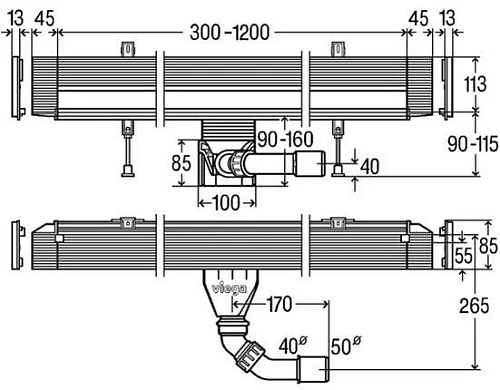 Душевой лоток Viega Advantix Vario 736552 Душевой лоток Viega Advantix Vario 736552